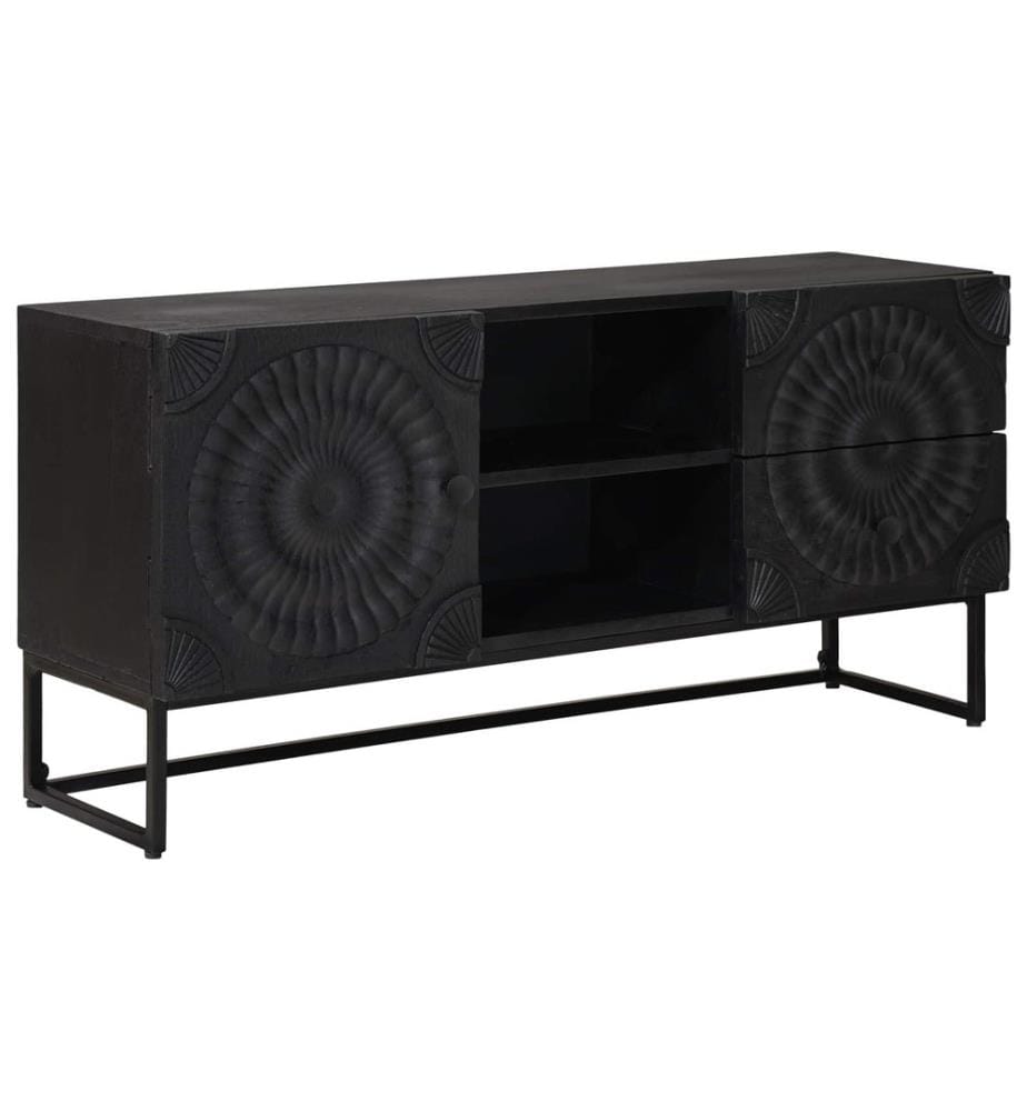 TV-Schränk mit Schubladen mit Regal Schwarz 105 x 30 x 54 cm