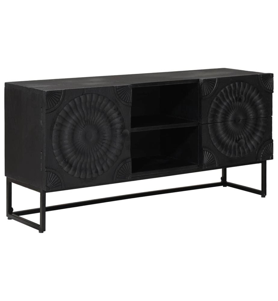 TV-Schränk mit Schubladen mit Regal Schwarz 105 x 30 x 54 cm