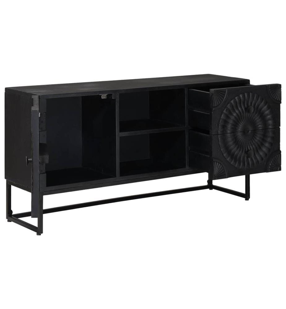 TV-Schränk mit Schubladen mit Regal Schwarz 105 x 30 x 54 cm