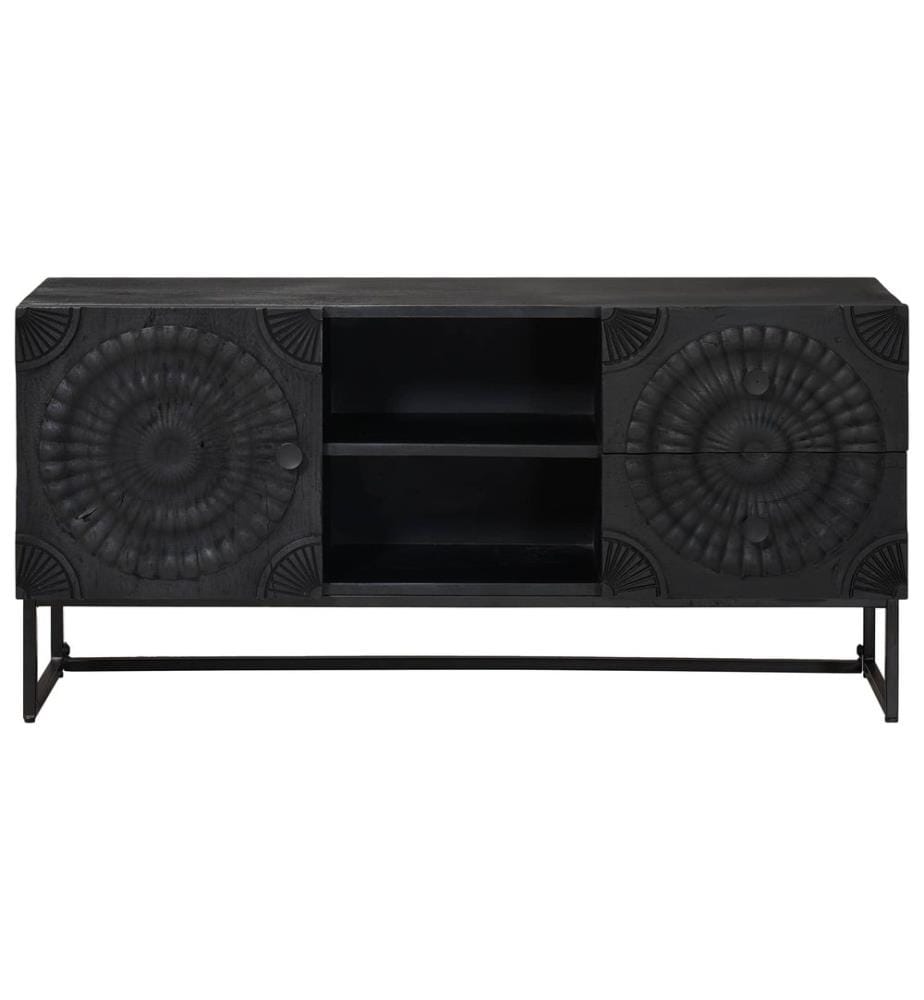 TV-Schränk mit Schubladen mit Regal Schwarz 105 x 30 x 54 cm