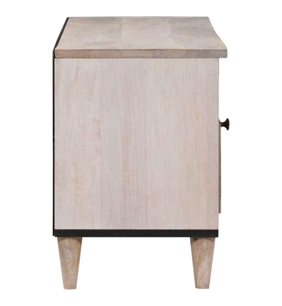TV-Schränk Bleached White 100 x 33 x 46 cm Massivholz Mango