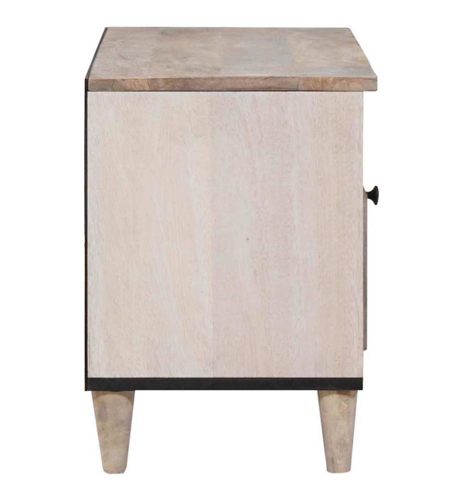 TV-Schränk Bleached White 80 x 33 x 46 cm Massivholz Mango