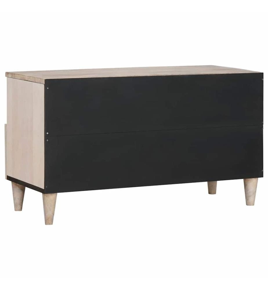 TV-Schränk Bleached White 80 x 33 x 46 cm Massivholz Mango