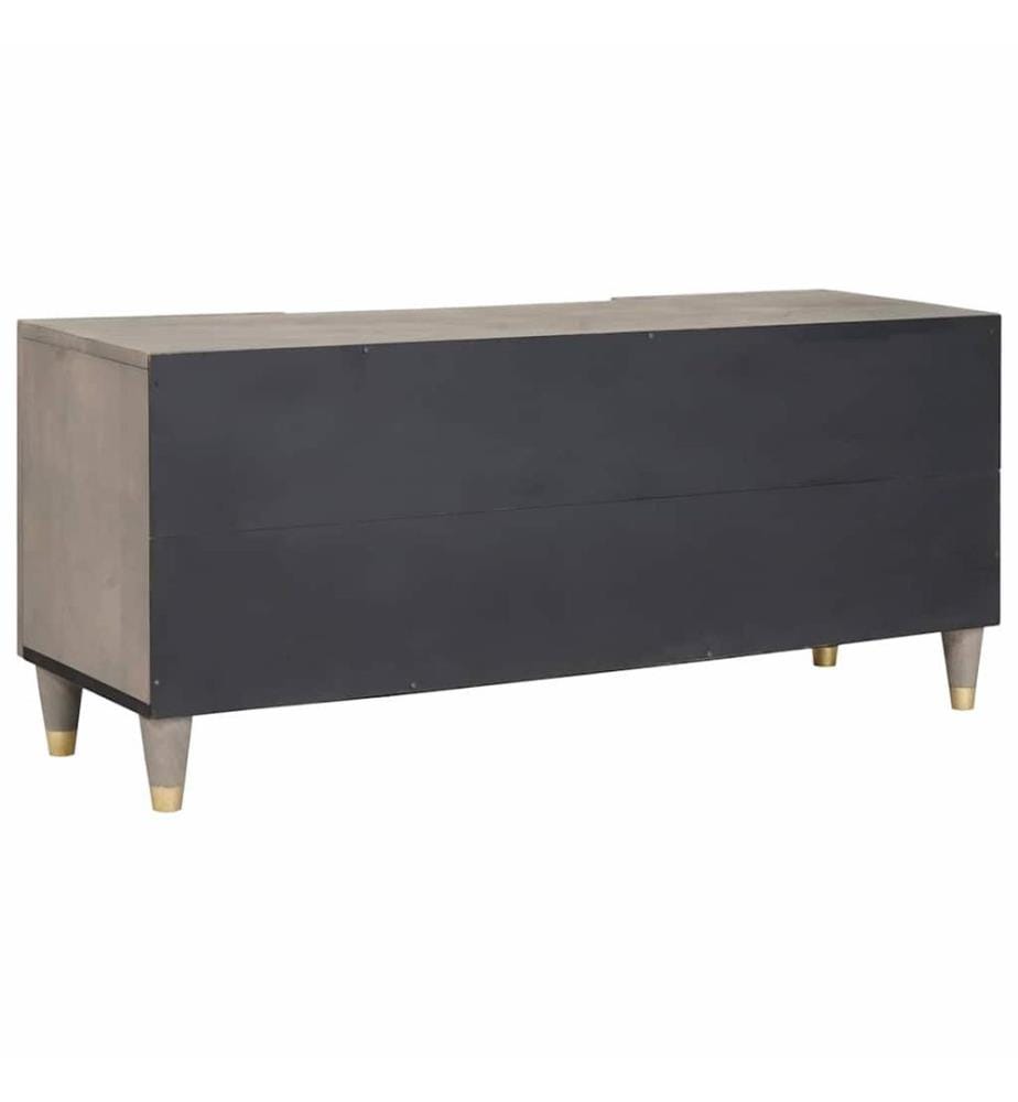 Meuble TV Gris 105 x 33 x 46 cm Bois de mangue massif