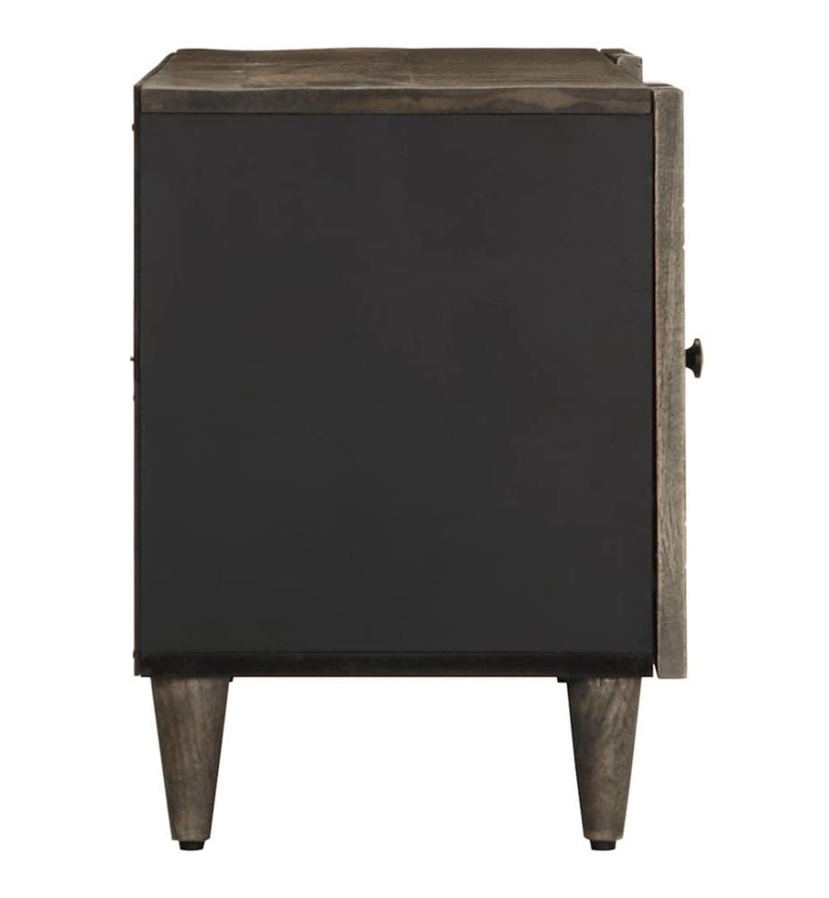 Meuble TV gris clair 105x33,5x46 cm bois massif de manguier