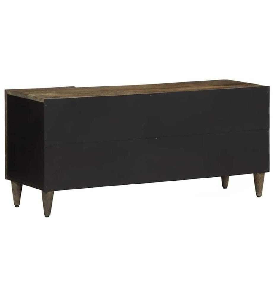 Meuble TV gris clair 105x33,5x46 cm bois massif de manguier