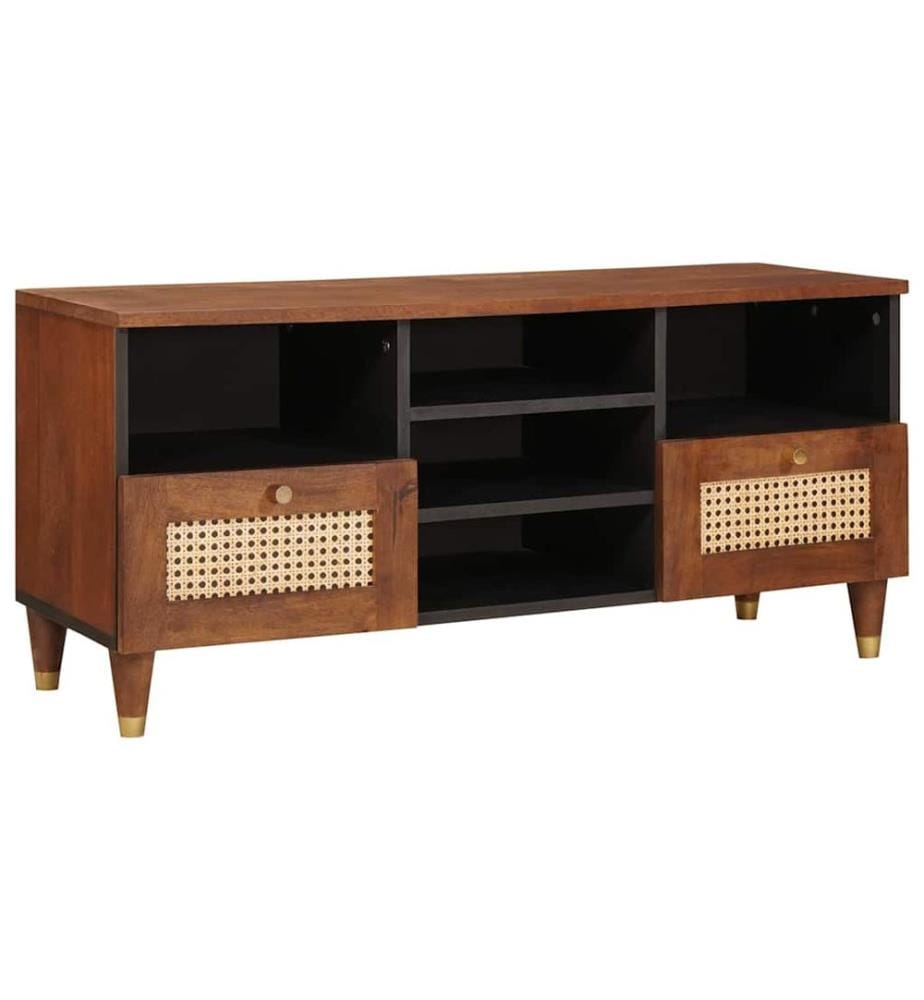 TV-Schränk mit Regal Braun 100 x 33,5 x 46 cm Massivholz Mango