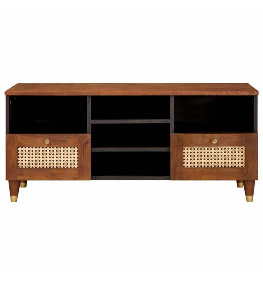 TV-Schränk mit Regal Braun 100 x 33,5 x 46 cm Massivholz Mango
