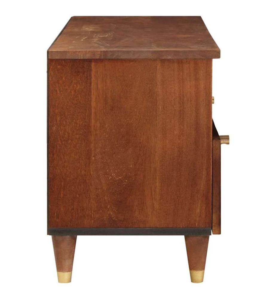 TV-Schränk mit Regal Braun 100 x 33,5 x 46 cm Massivholz Mango