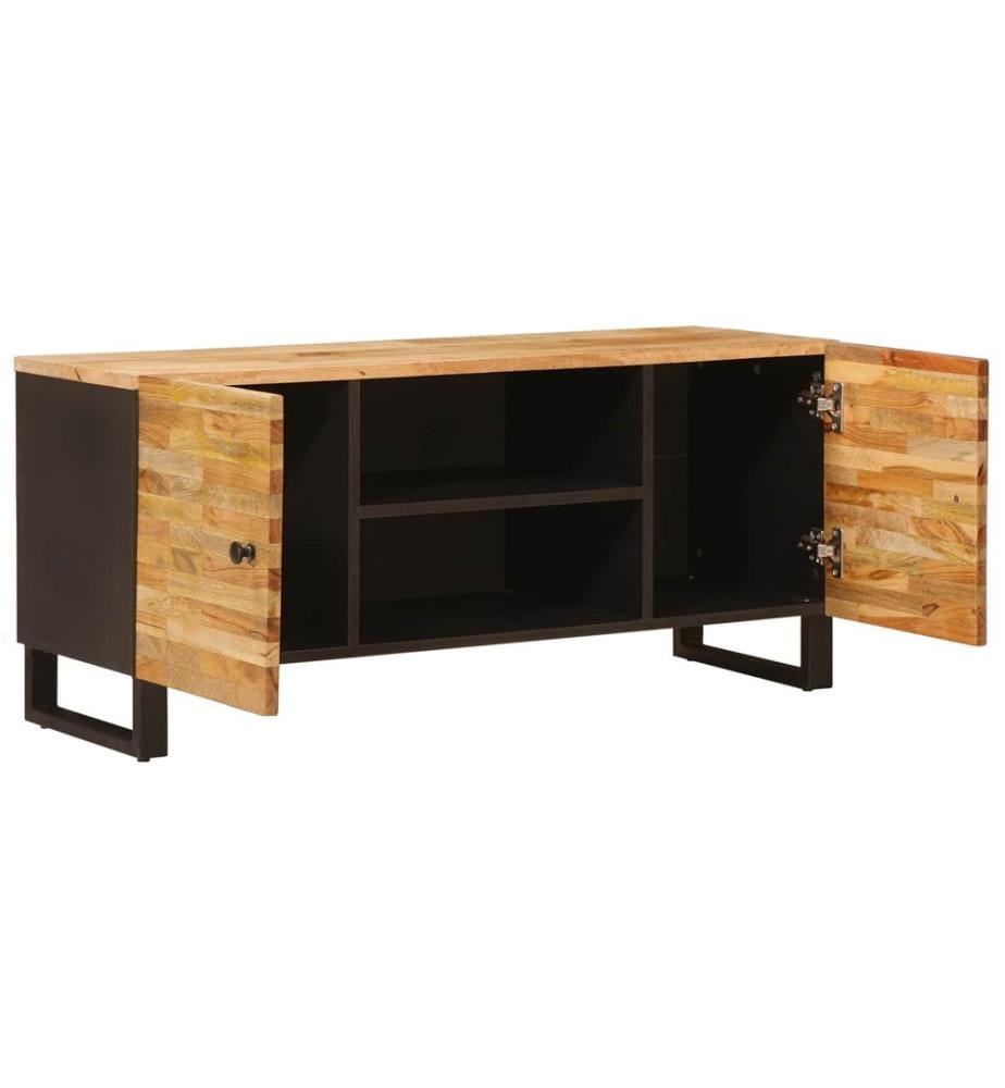 TV-Schränk mit Speicher Braun 105 x 33 x 46 cm Massivholz Mango