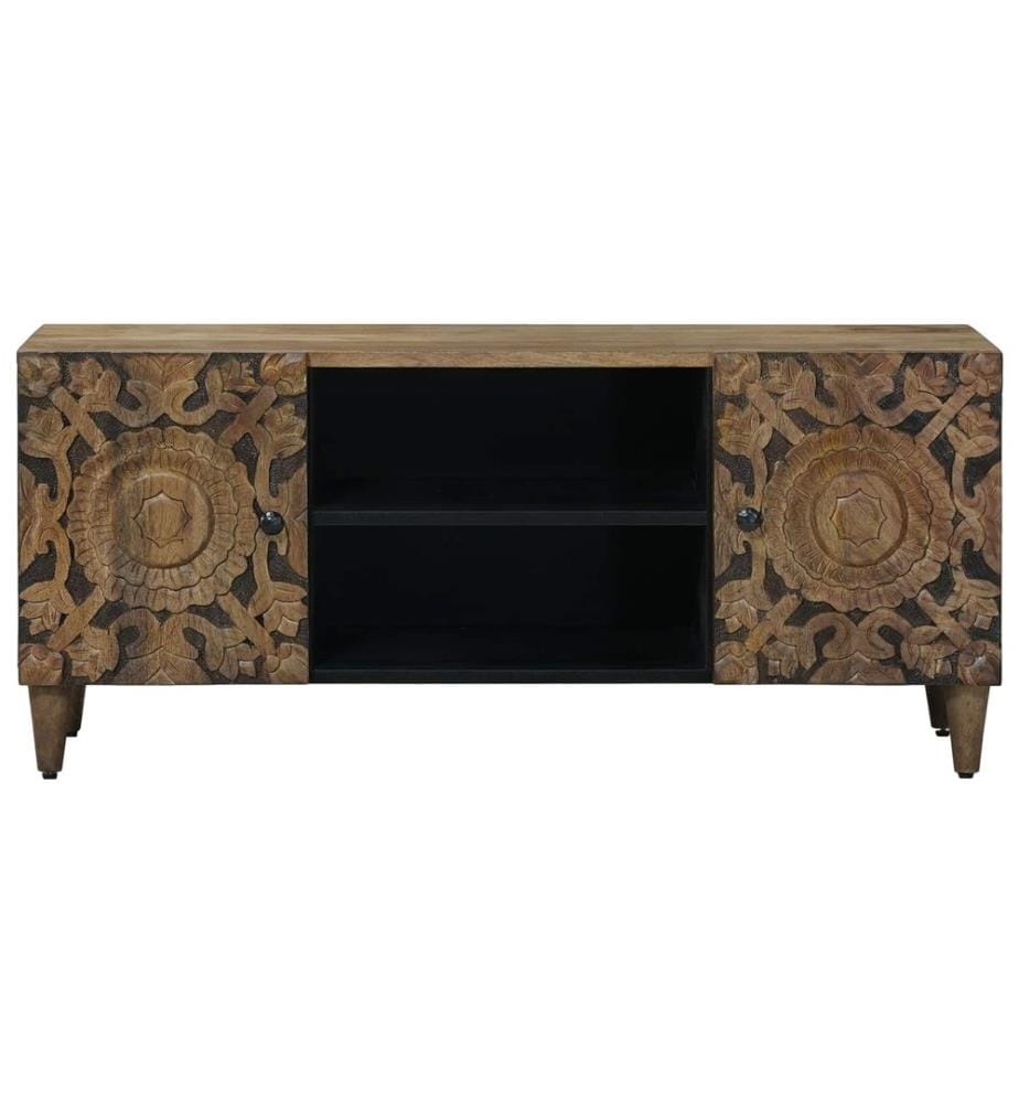 TV-Schränk Braun 105 x 33,5 x 46 cm Massivholz Mango