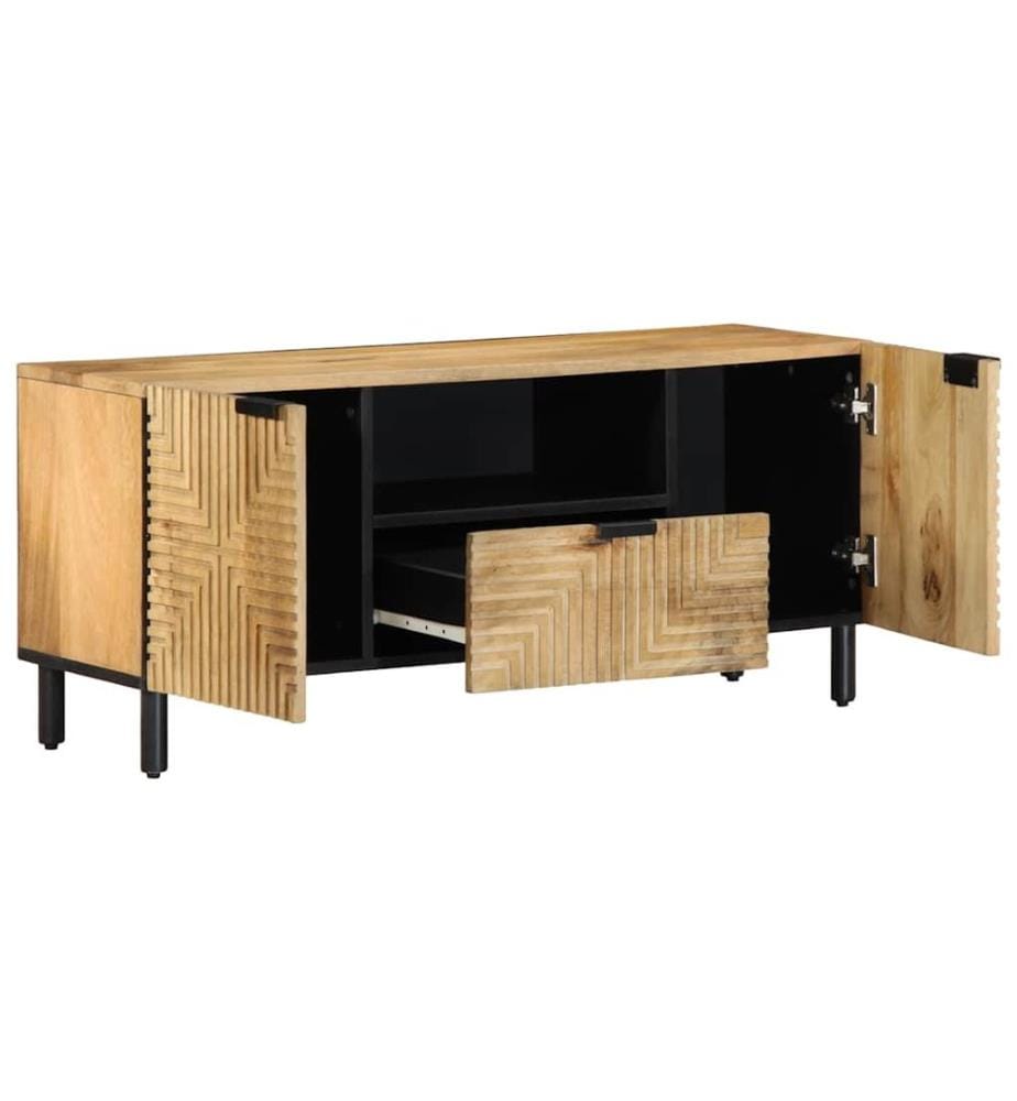 Meuble TV marron 105x33x46 cm Bois massif de manguier