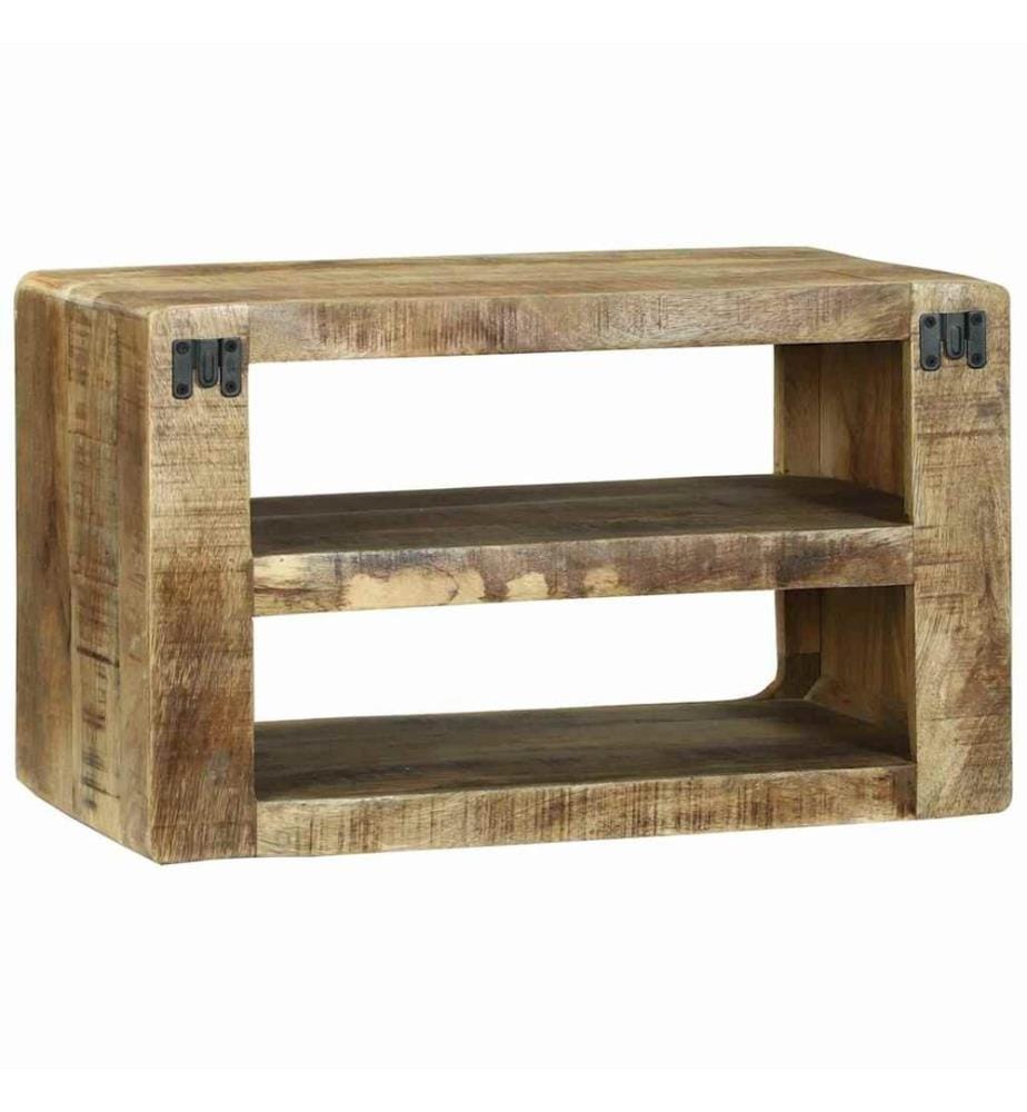 TV-Schränk mit Regal Braun 60 x 32 x 36 cm Massivholz Mango
