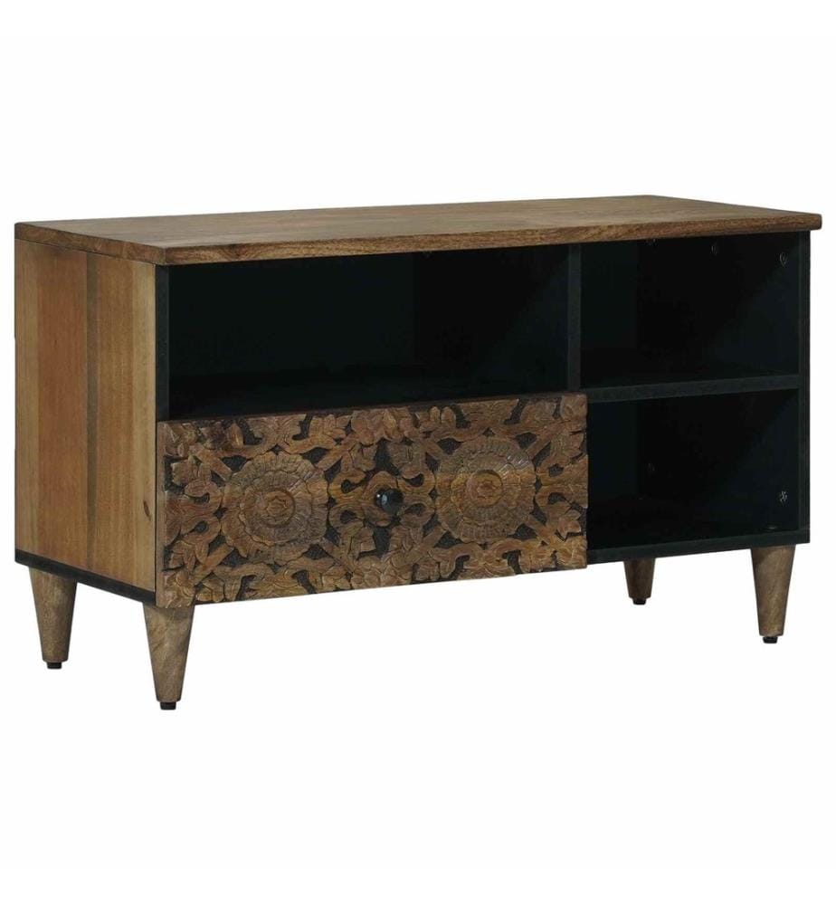 Meuble TV Marron 80 x 33,5 x 46 cm Bois de mangue massif