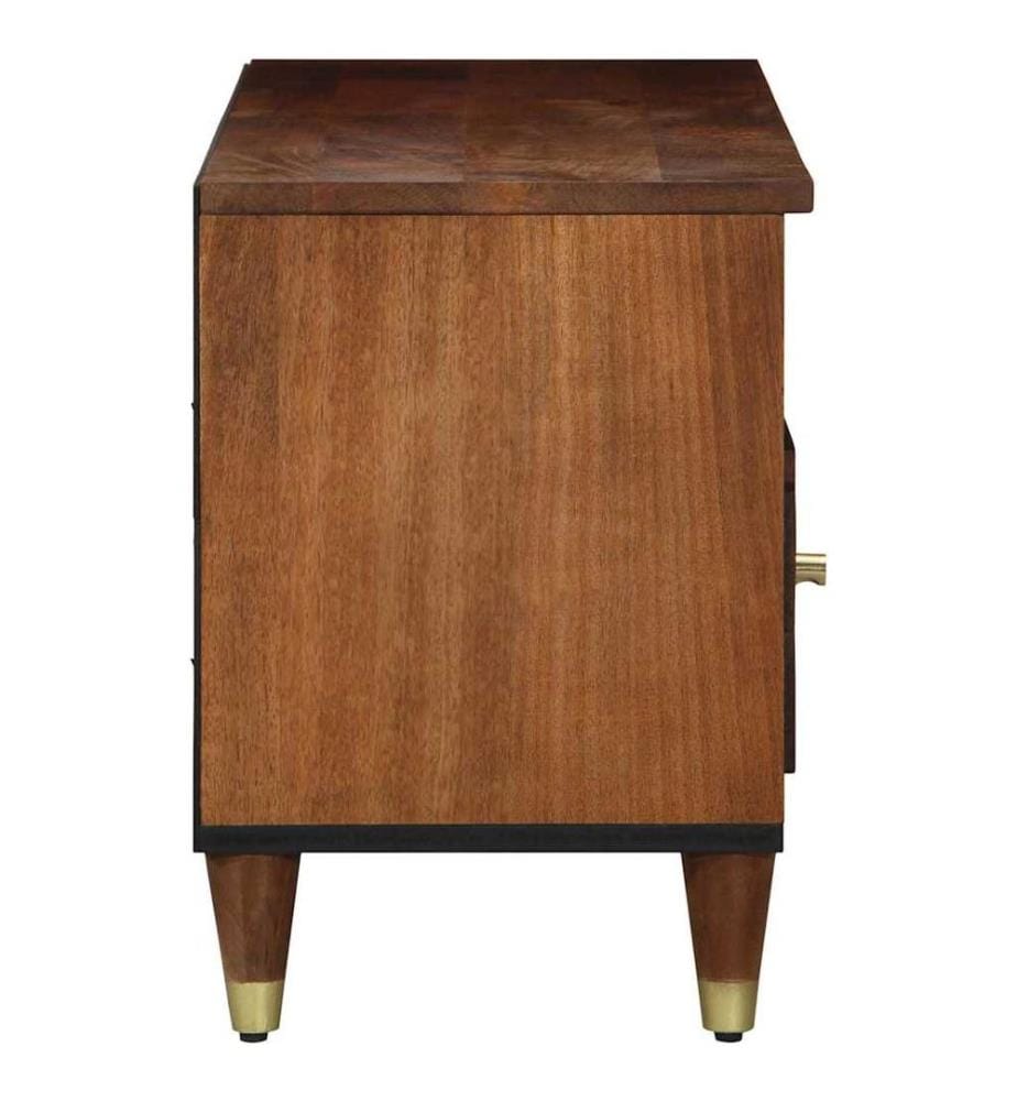 Meuble TV Marron miel 100 x 33 x 46 cm Bois de mangue massif
