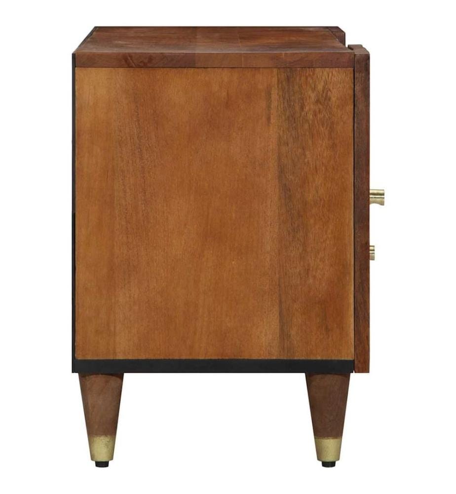 Meuble TV Marron miel 105 x 33 x 46 cm Bois de mangue massif