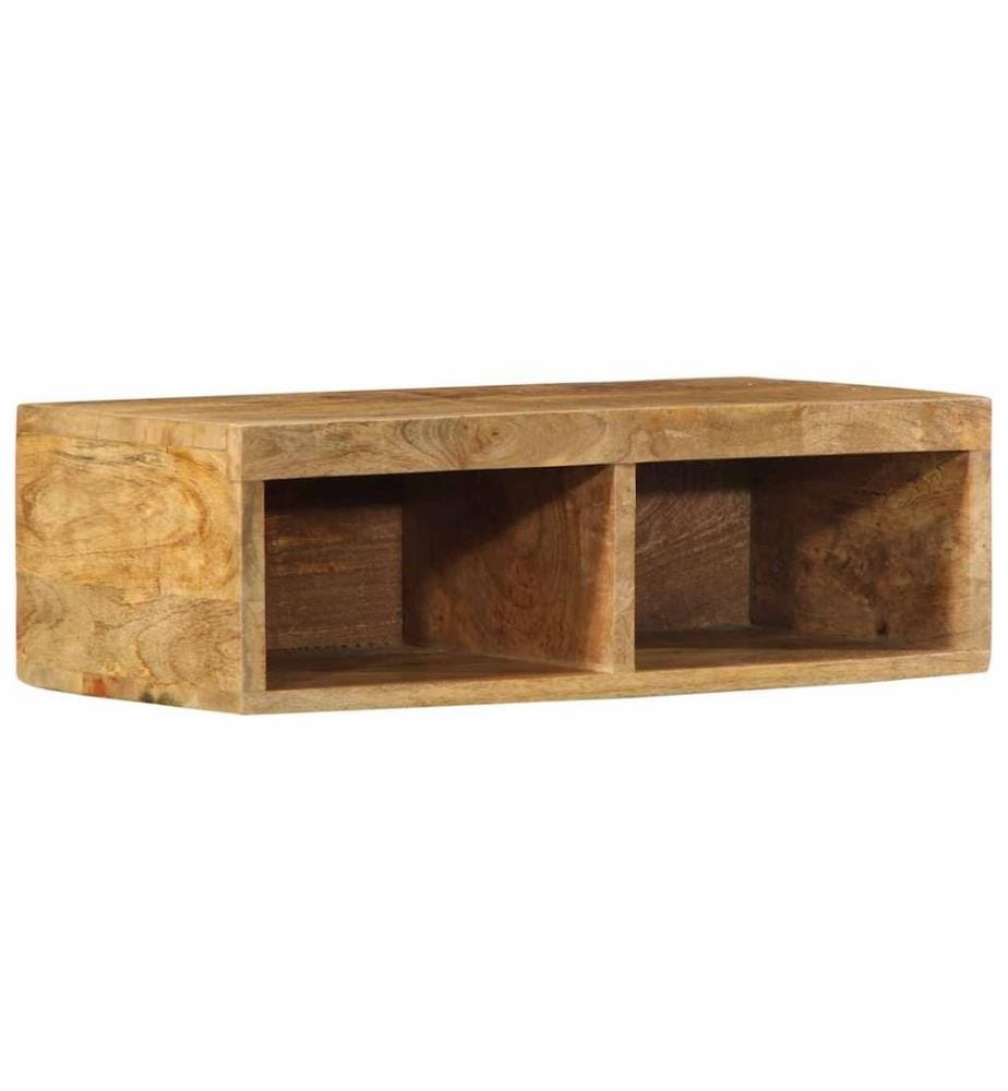 Meuble TV mural 60x30x19 cm bois massif de manguier brut