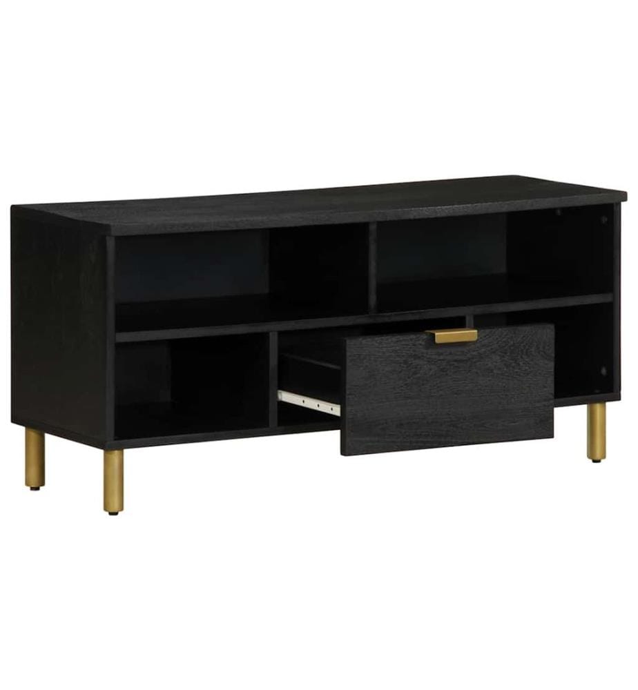 Meuble TV noir 100x33x46 cm bois d'ingénierie