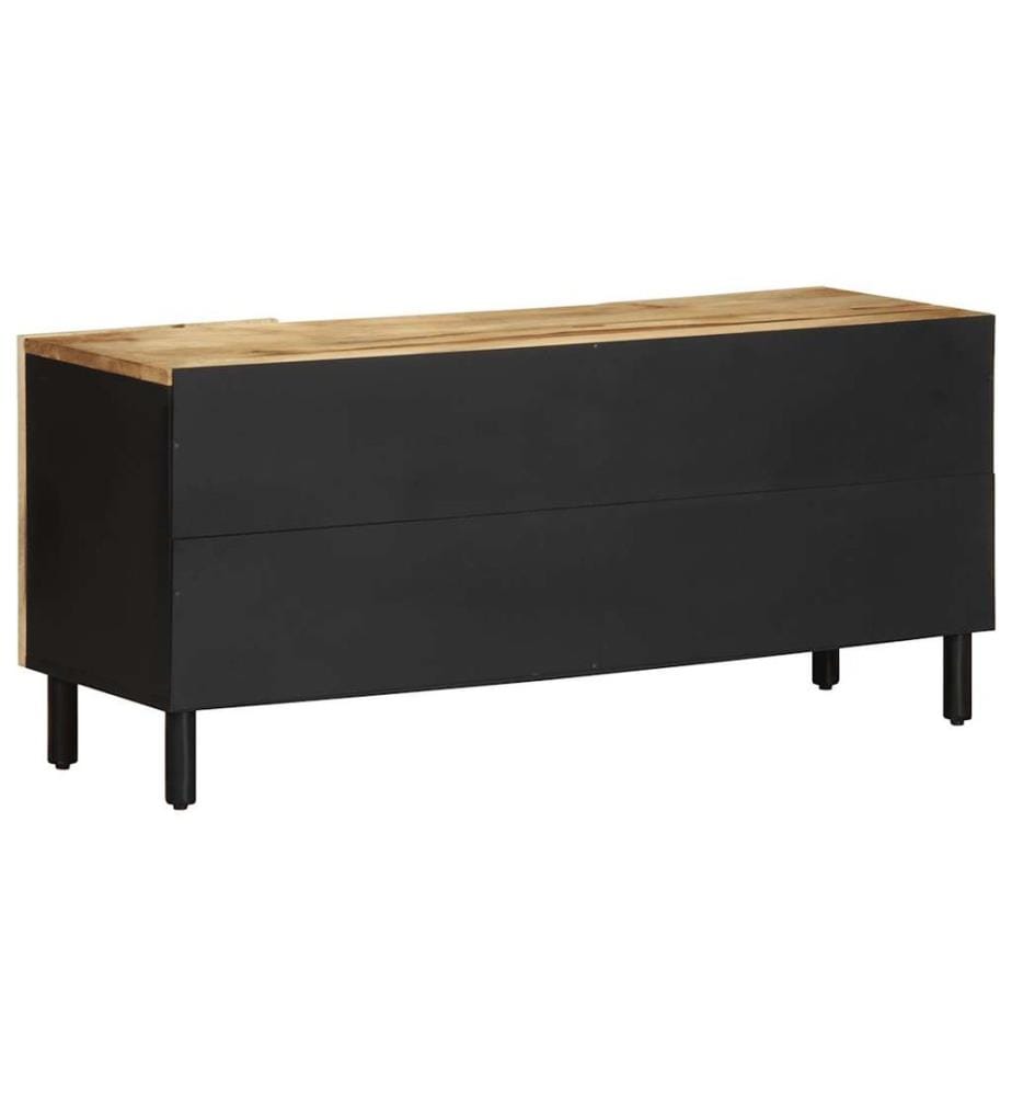 TV-Schrank Schwarz 105x33,5x46 cm Raues Mangoholz