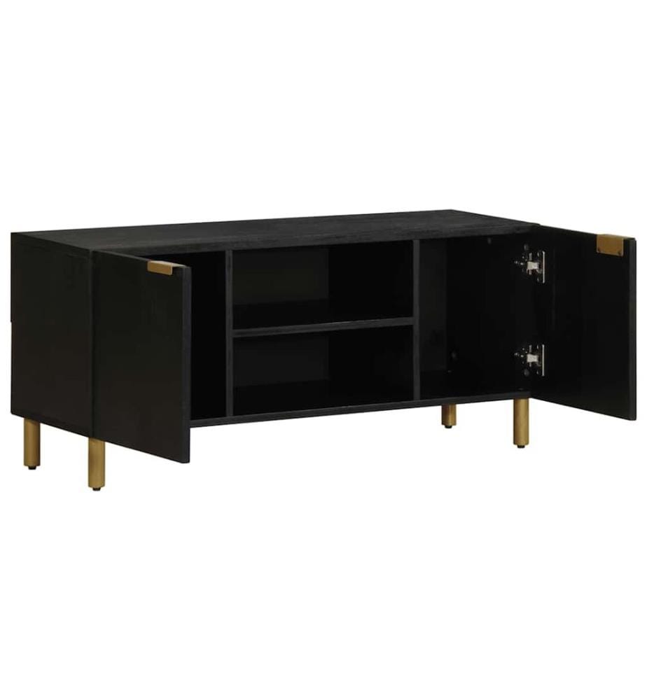 Meuble TV noir 105x33x46 cm bois d'ingénierie