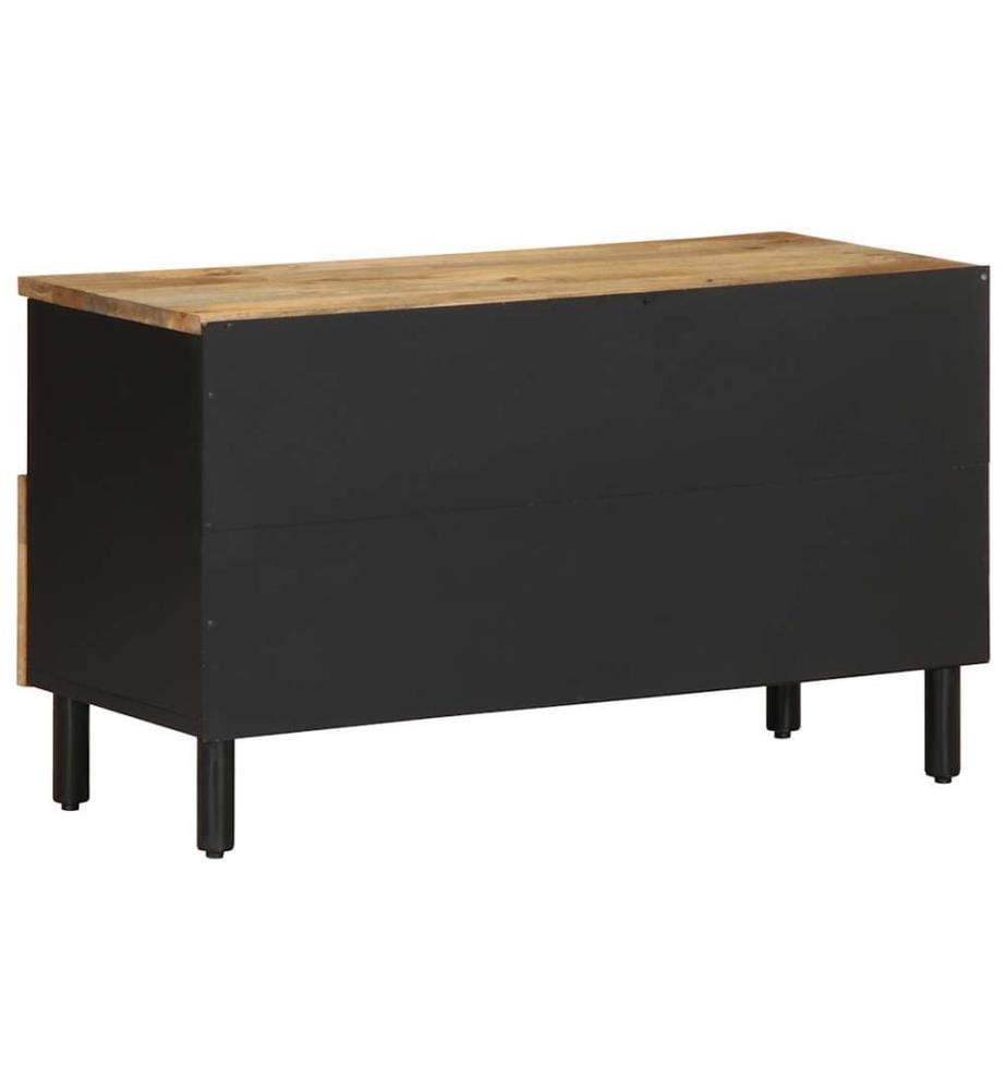 TV-Schrank Schwarz 80x33,5x46 cm Raues Mangoholz