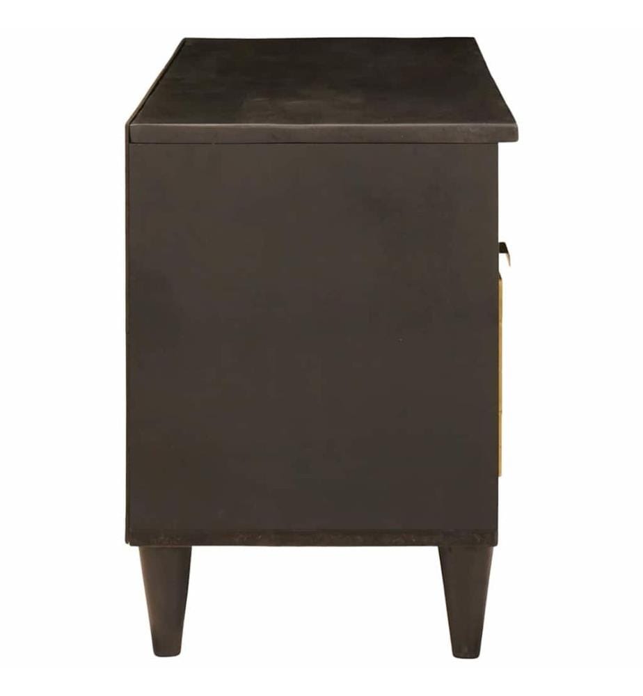 Meuble TV Noir et or 100 x 33 x 46 cm Bois d'ingénierie