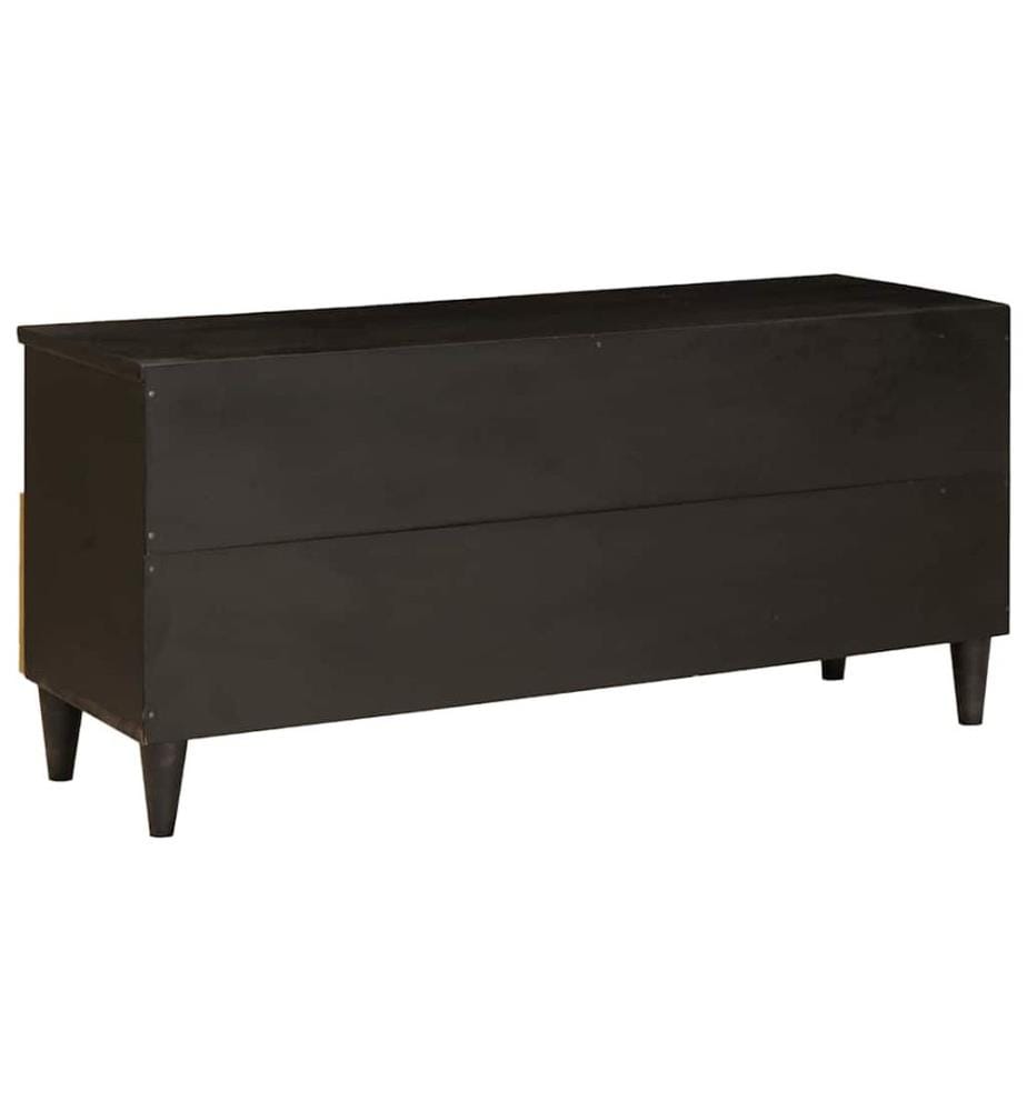 Meuble TV Noir et or 100 x 33 x 46 cm Bois d'ingénierie