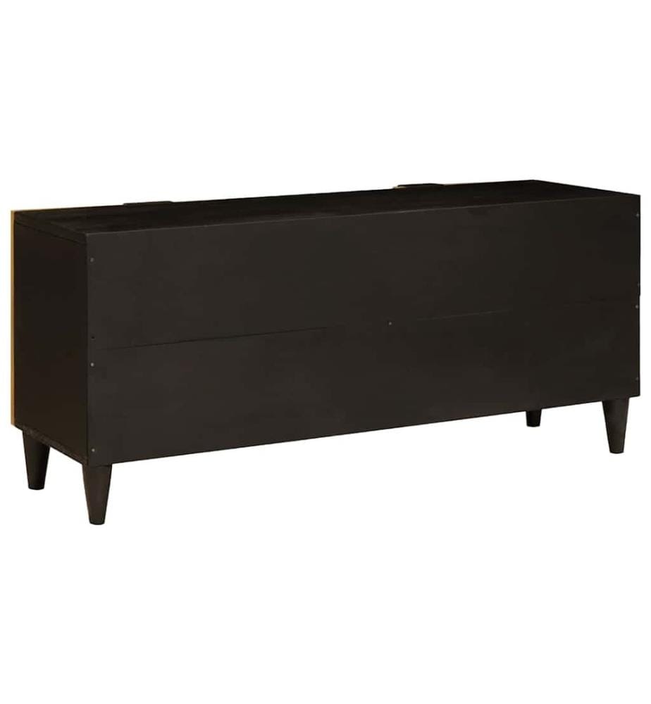Meuble TV Noir et or 105 x 33 x 46 cm Bois d'ingénierie