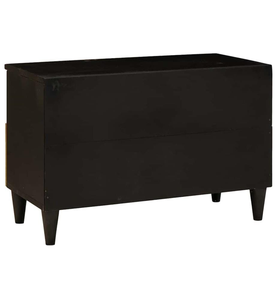 Meuble TV Noir et or 70 x 33 x 46 cm Bois d'ingénierie
