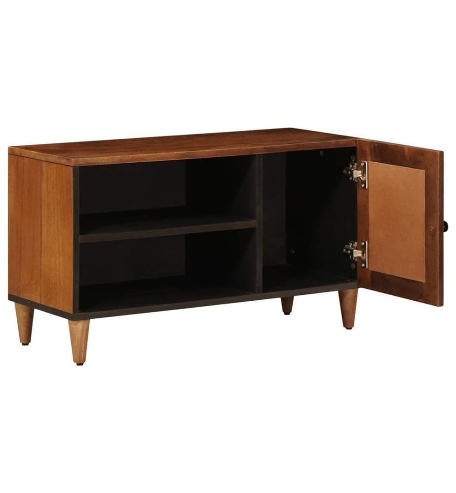 Meuble TV Noyer 80 x 33 x 46 cm Bois de mangue massif