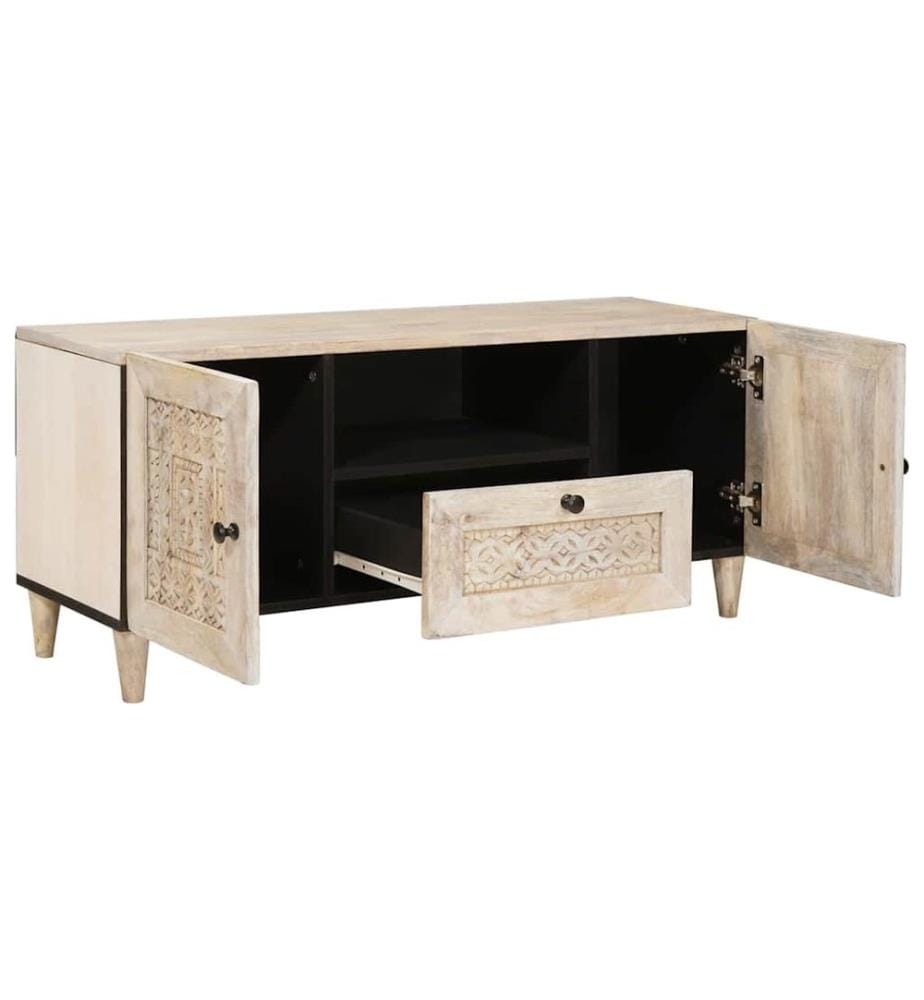 Unites TV avec tiroir Blanc 105 x 33 x 46 cm Bois d'ingénierie