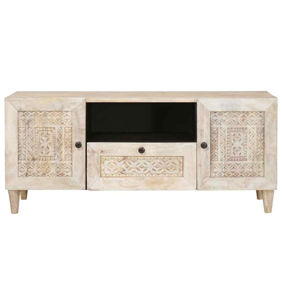 Unites TV avec tiroir Blanc 105 x 33 x 46 cm Bois d'ingénierie