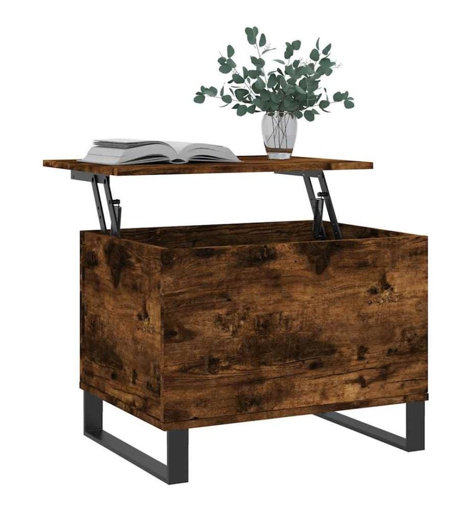Table basse Chêne fumé 60x44,5x45 cm Bois d'ingénierie