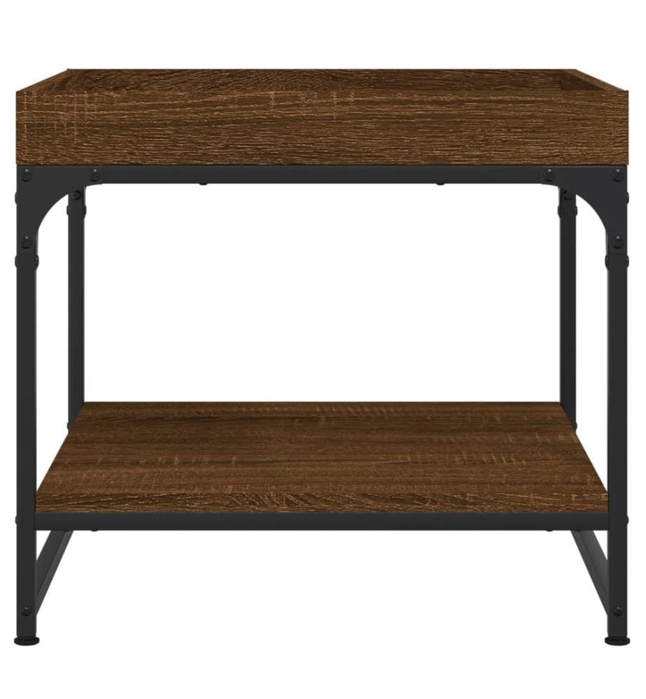 Table basse chêne marron 49,5x49,5x45 cm bois d'ingénierie