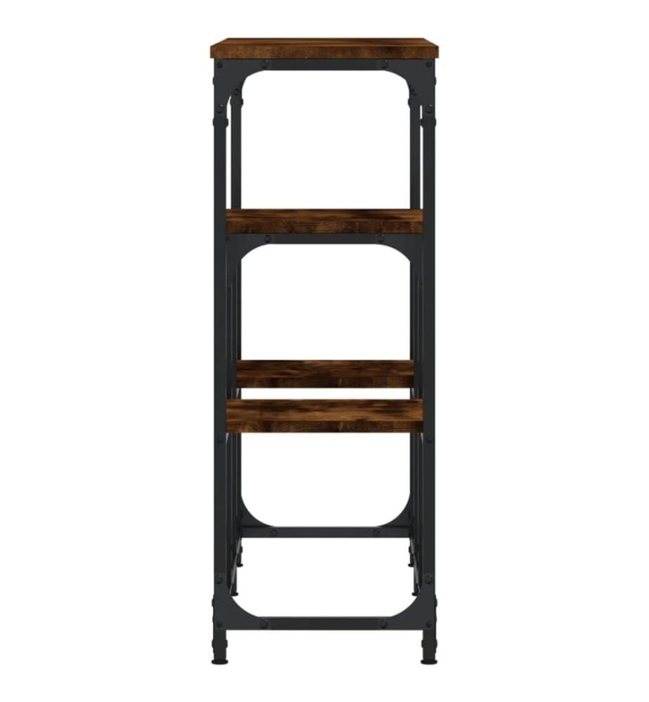 Table console chêne fumé 89,5x28x76 cm bois d'ingénierie