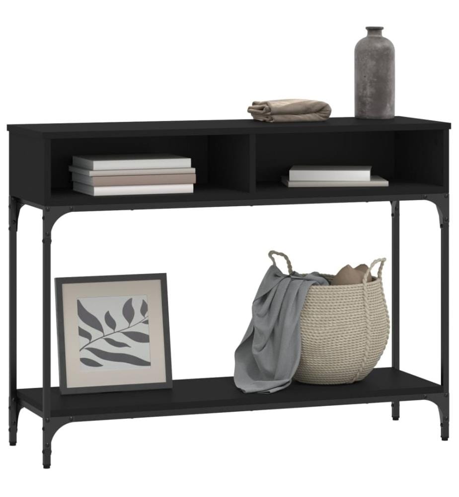 Table console noir 100x30,5x75 cm bois d'ingénierie