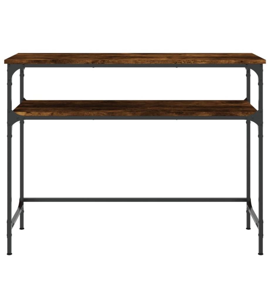 Table console chêne fumé 100x35,5x75 cm bois d'ingénierie