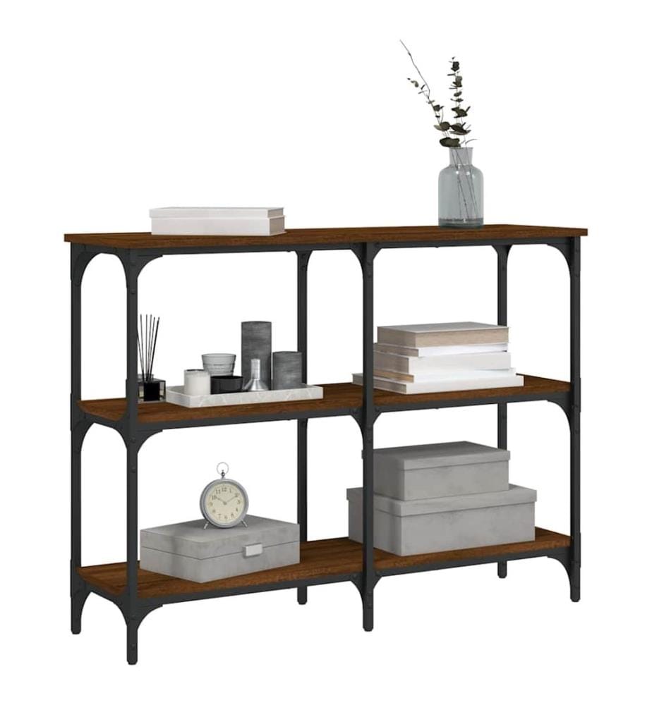 Table console chêne marron 100x29x75 cm bois d'ingénierie
