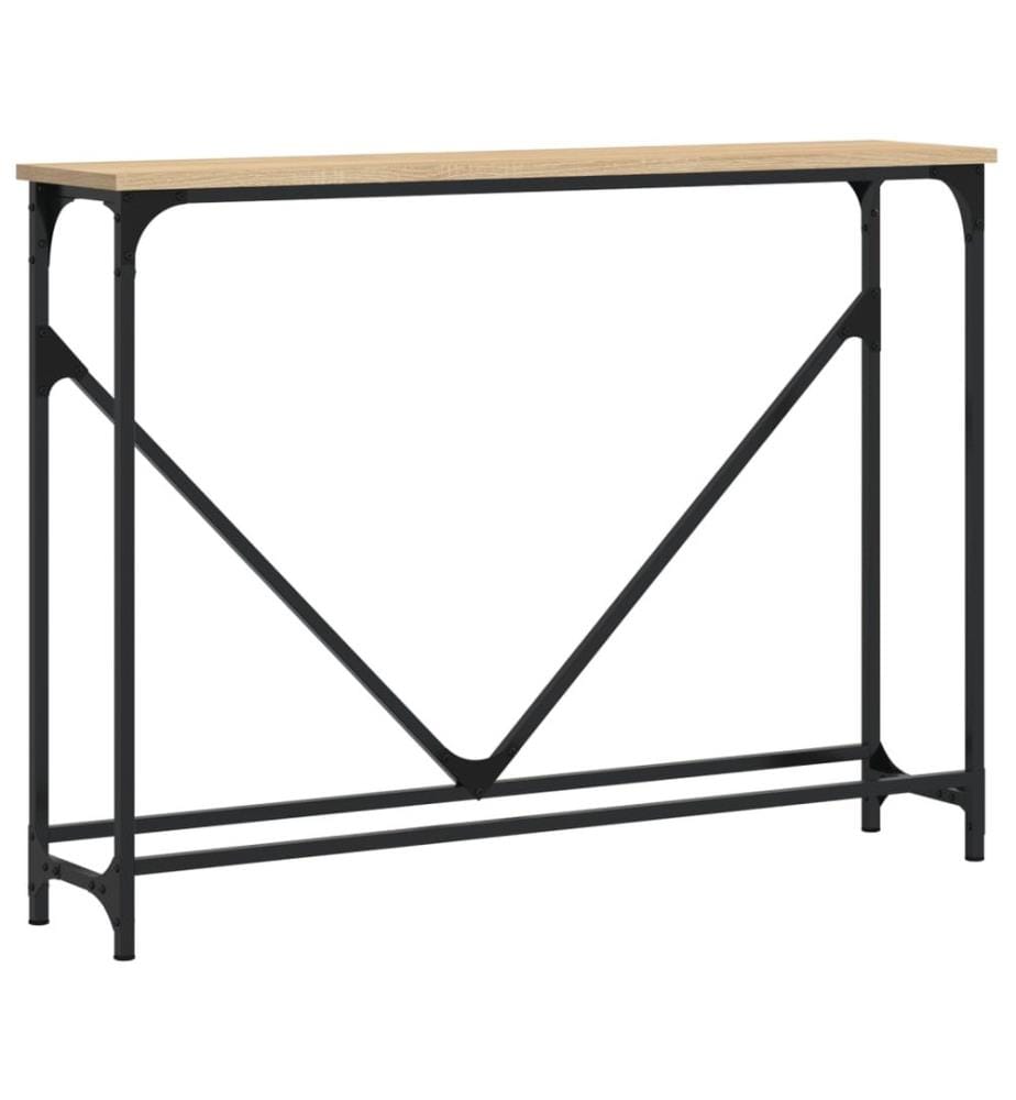 Table console chêne sonoma 102x22,5x75 cm bois d'ingénierie