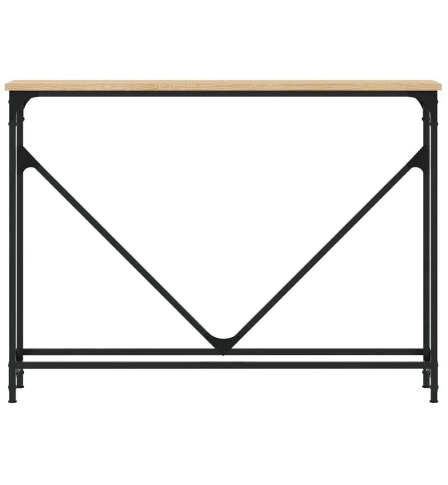 Table console chêne sonoma 102x22,5x75 cm bois d'ingénierie