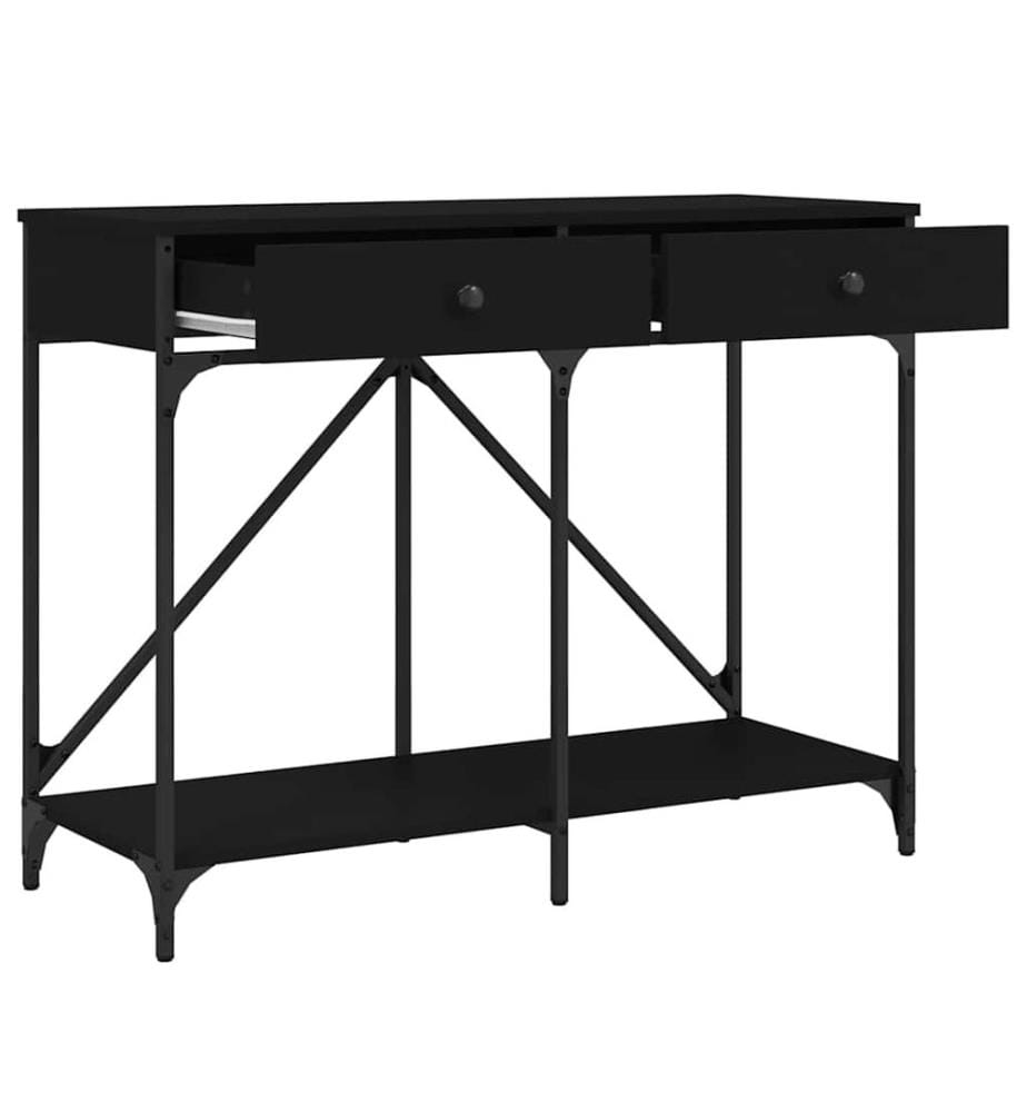 Table console noir 100x39x78,5 cm bois d'ingénierie