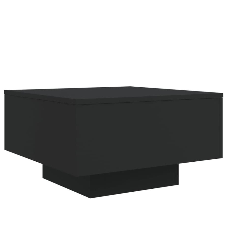 Couchtisch mit LED-Leuchten Schwarz 55x55x31 cm