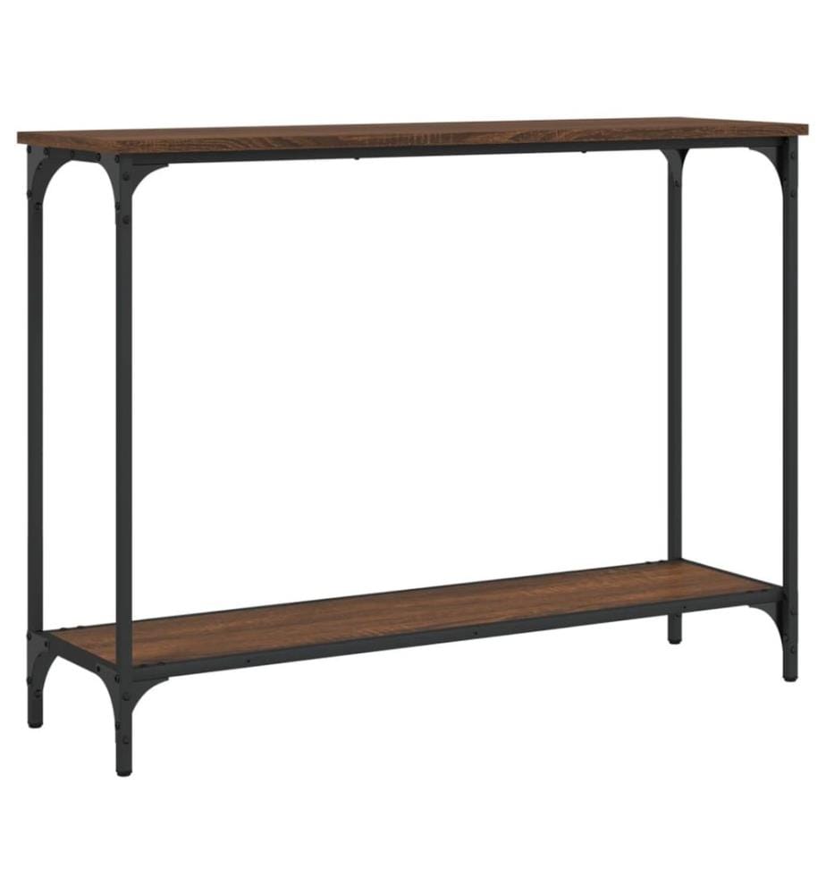 Table console chêne marron 101x30,5x75 cm bois d'ingénierie
