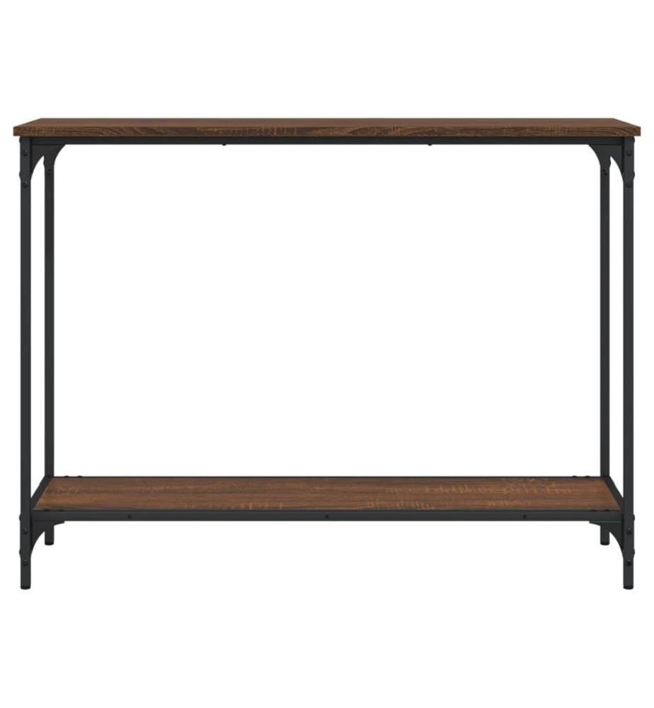 Table console chêne marron 101x30,5x75 cm bois d'ingénierie
