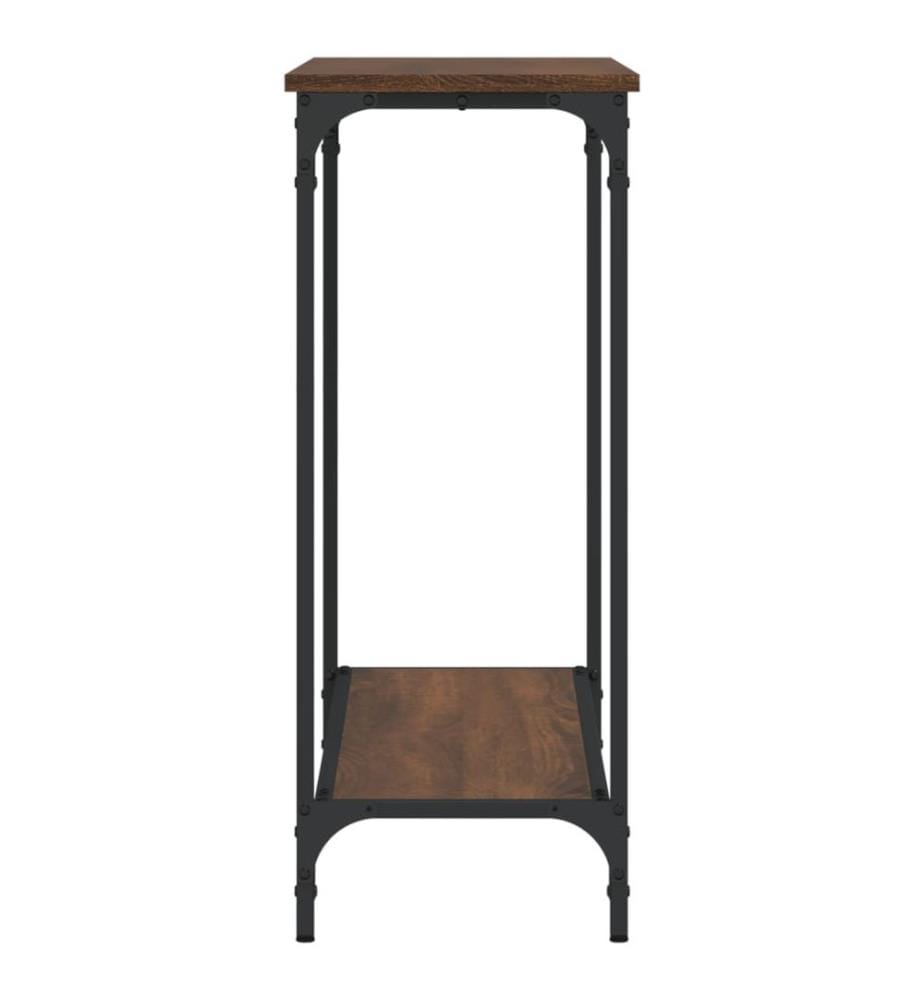 Table console chêne marron 101x30,5x75 cm bois d'ingénierie