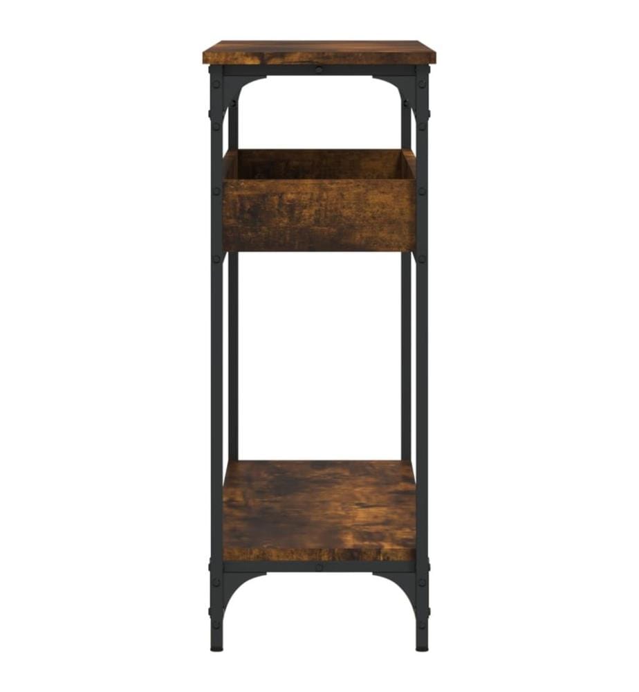 Table console avec étagère chêne fumé 100x29x75 cm
