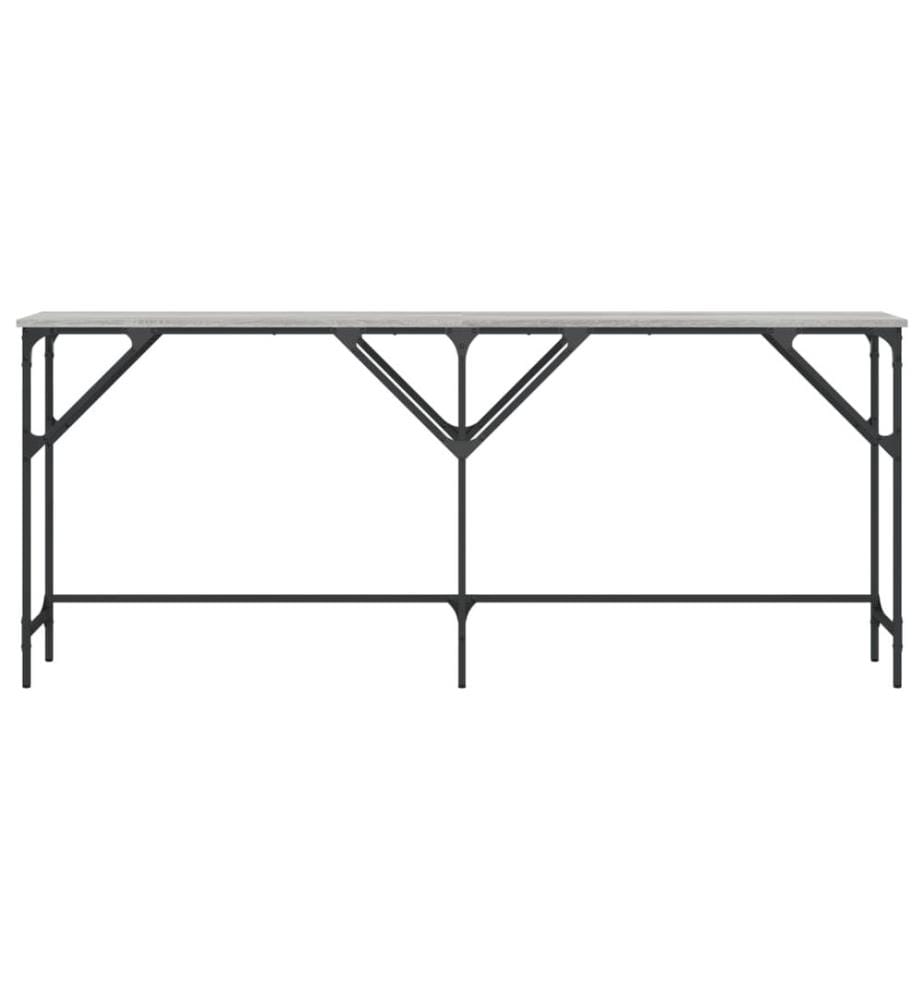 Table console sonoma gris 180x29x75 cm bois d'ingénierie