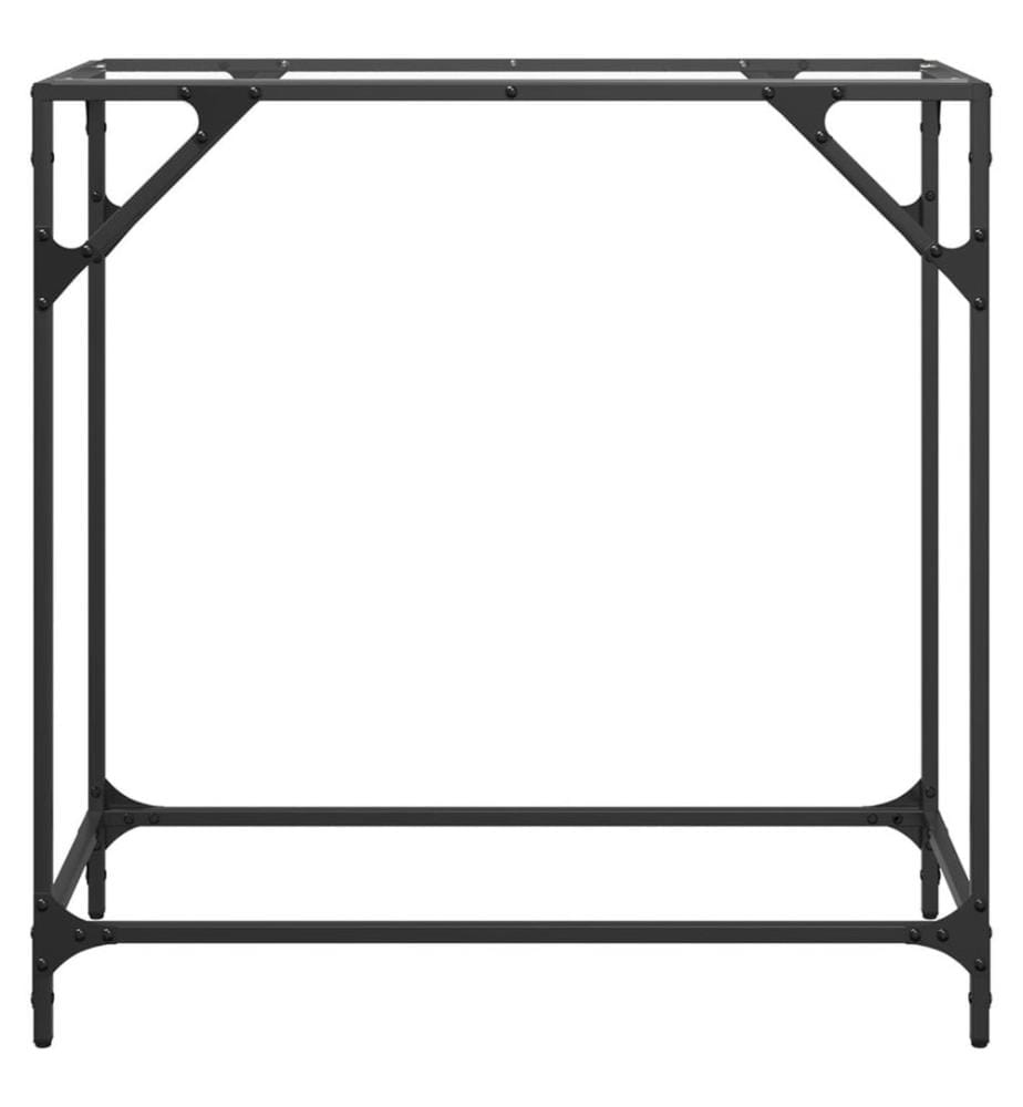 Table console avec dessus en verre transparent 80x35x81cm acier