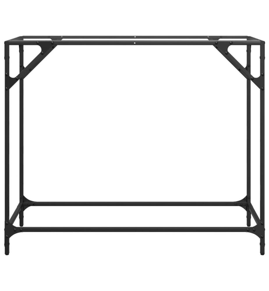 Table console avec dessus en verre transparent 98x35x81cm acier