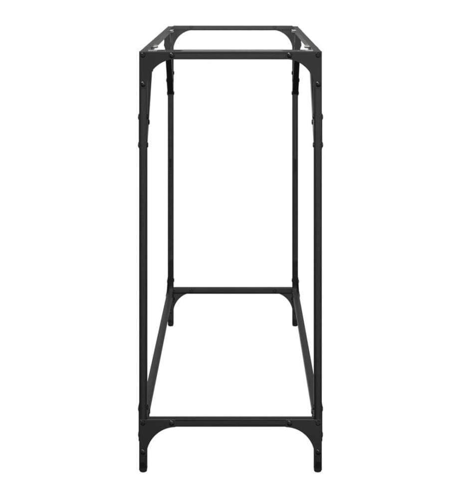 Table console avec dessus en verre transparent 98x35x81cm acier